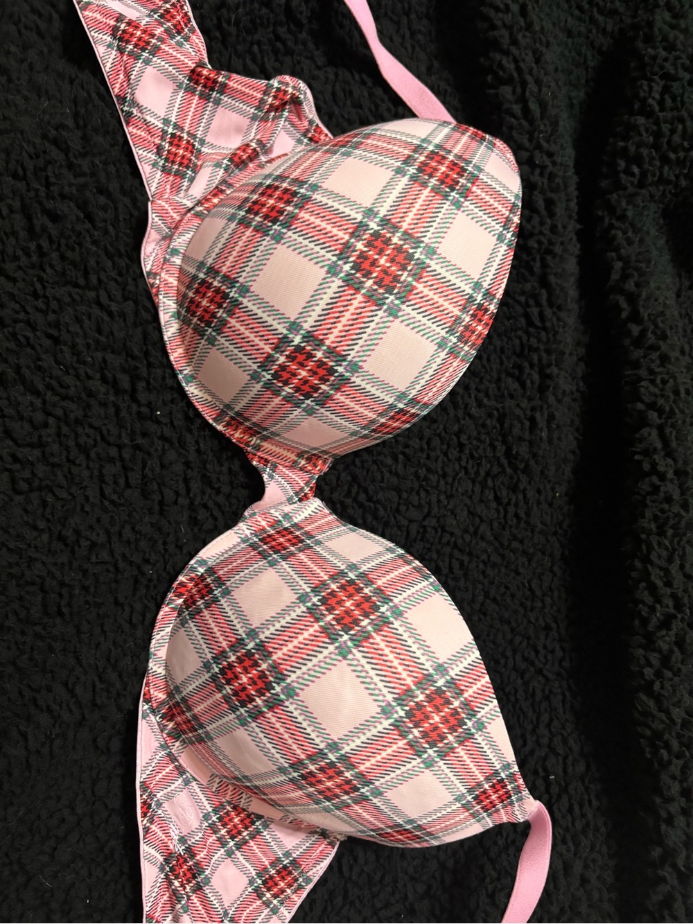 PINK Victoria's Secret Pink Plaid Lightly Padded Bra
